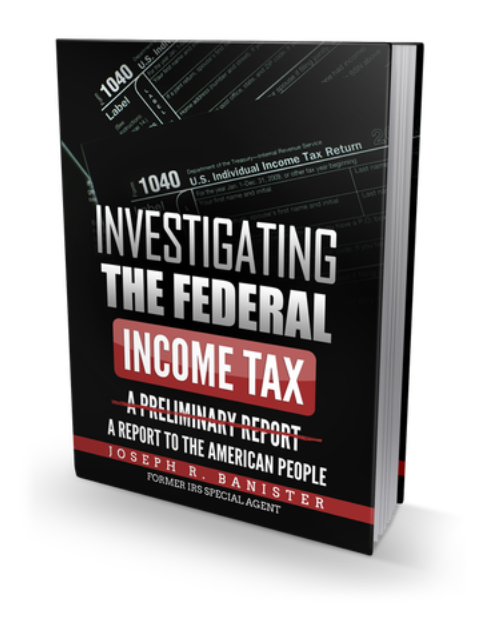 Picture of book cover with text 'Investigating the Federal Income Tax A Report To The American People' (color photo) 